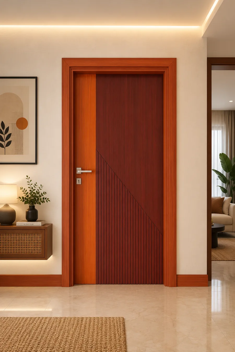 Signature Wave — Carved walnut veneer